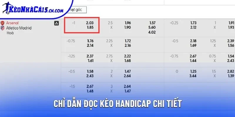 Chỉ dẫn đọc kèo Handicap chi tiết
